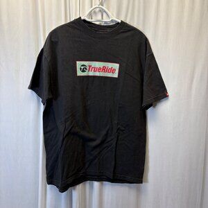 TrueRide Black T-Shirt Mens Size Large Cotton Short Sleeve Tee Casual